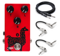 JAM Pedals Delay Llama MK.II red analog delay pedal with three included Hosa cables