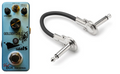 Hot Box Golden Child overdrive pedal - blue mini enclosure with patch cable