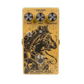 Walrus Audio Iron Horse V2 LM308 distortion — Galaxy Gold enclosure with armored horse artwork, front view