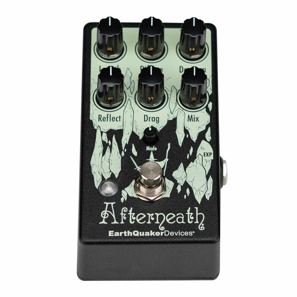 EarthQuaker Devices Afterneath v3 reverb pedal, black, view 4
