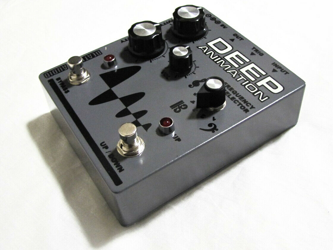 Death By Audio Deep Animation envelope filter pedal — knobs and frequency selector