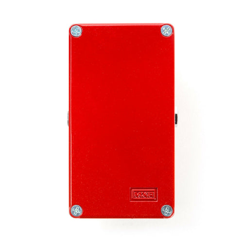 MXR M228 Dyna Comp Deluxe compressor pedal — red, angled view