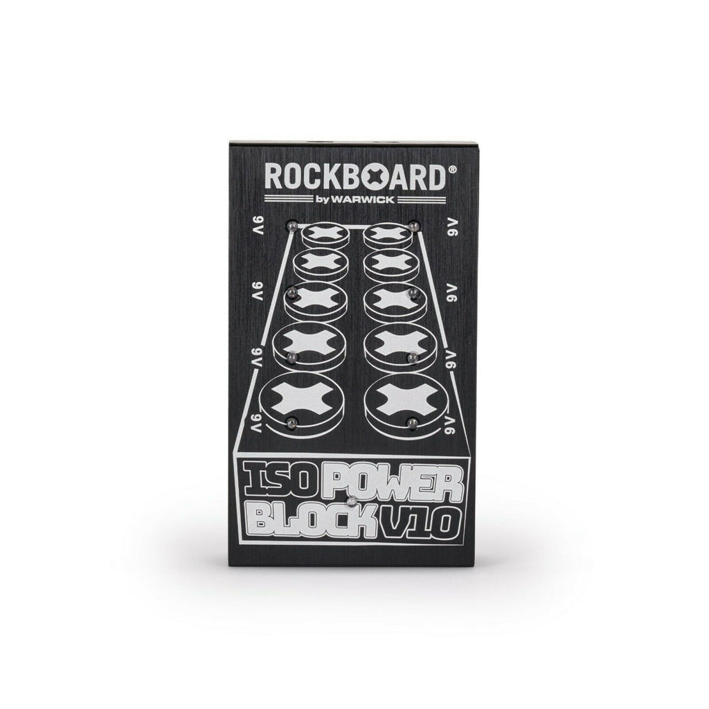 RockBoard ISO Power Block V10 power supply — black top with 10 output slots