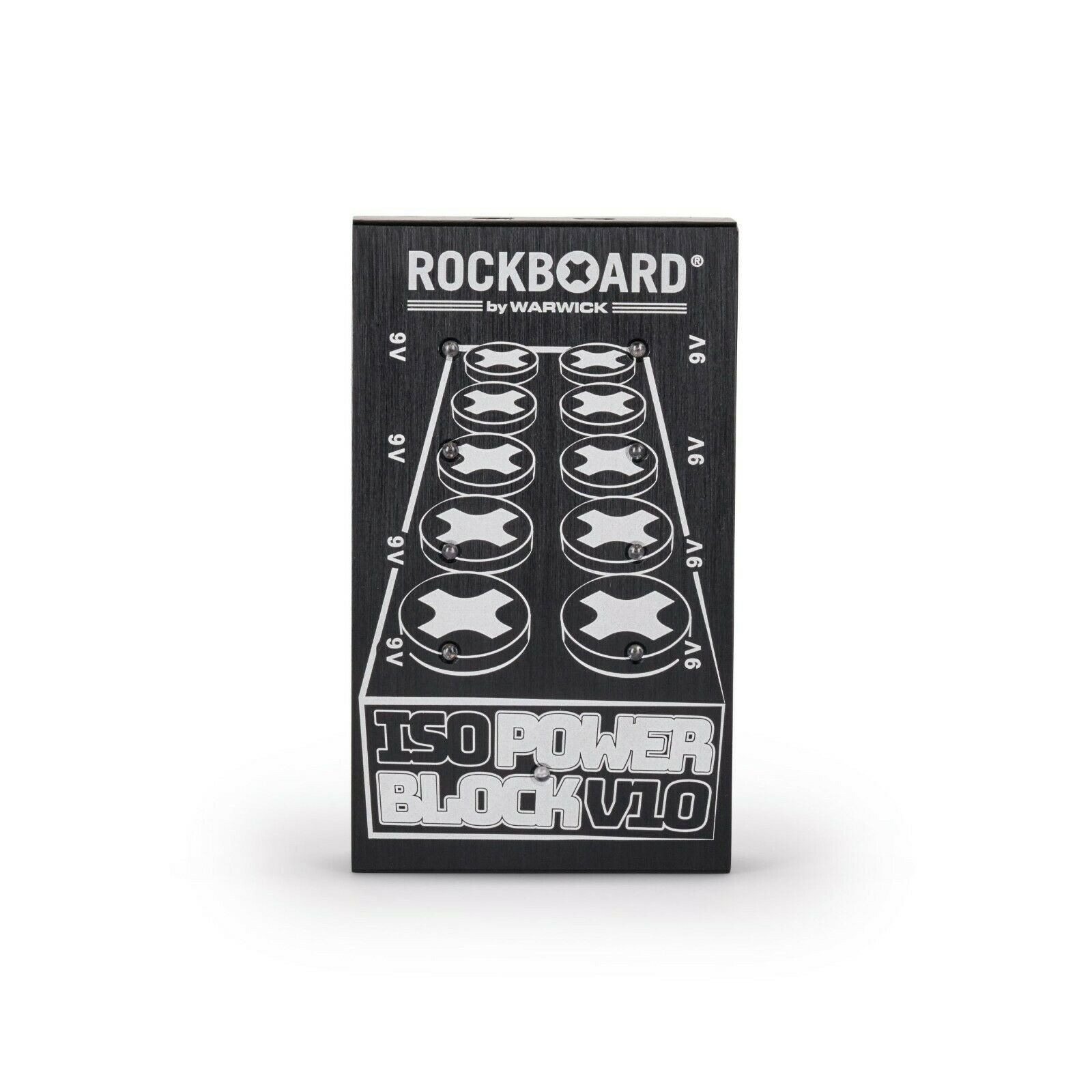 RockBoard ISO Power Block V10 power supply — black top with 10 output slots