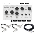 DSM & Humboldt Simplifier stereo amp/cab simulator — white enclosure, top view with included cables