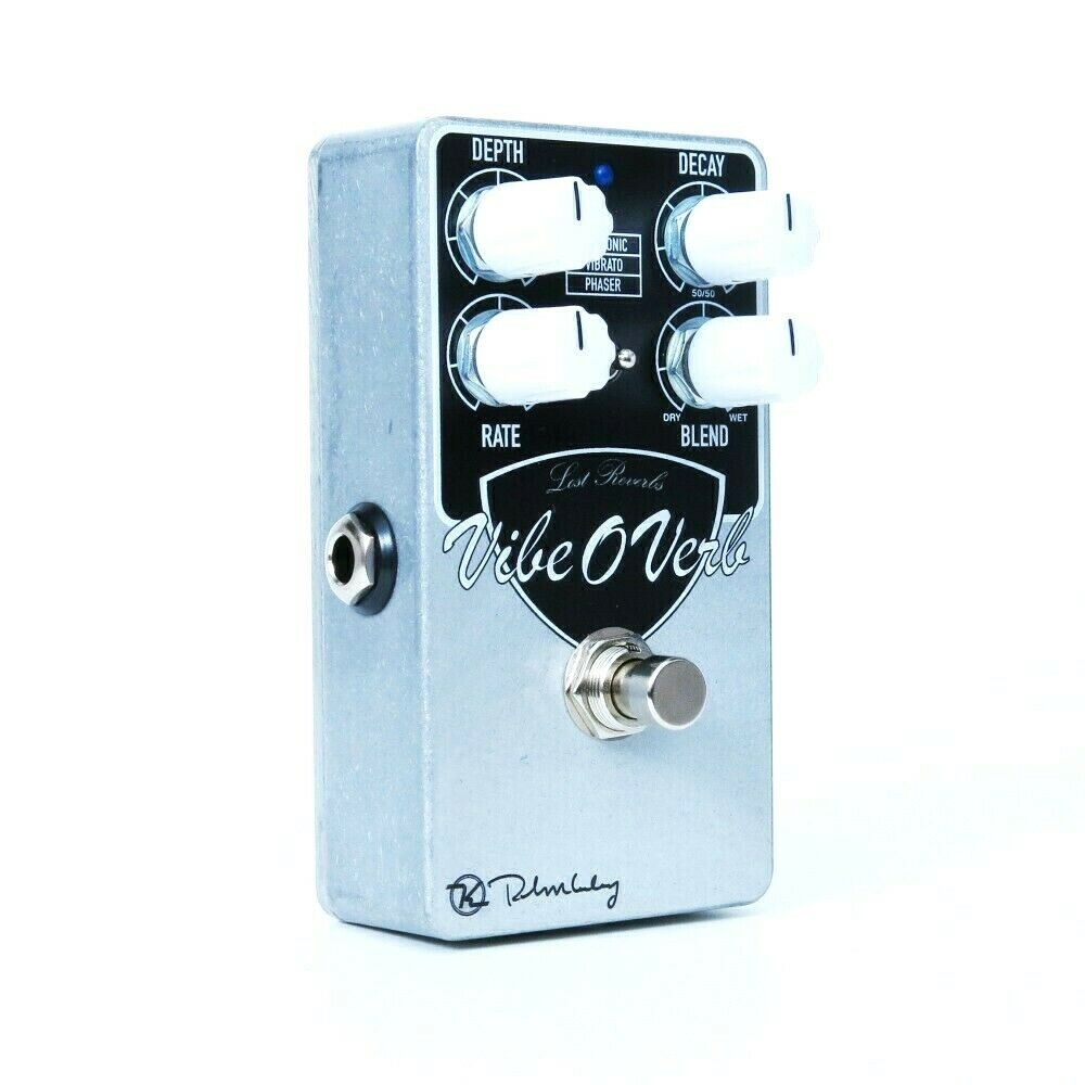 Keeley Vibe-O-Verb reverb pedal showing Harmonic, Vibrato, and Phaser mode toggle