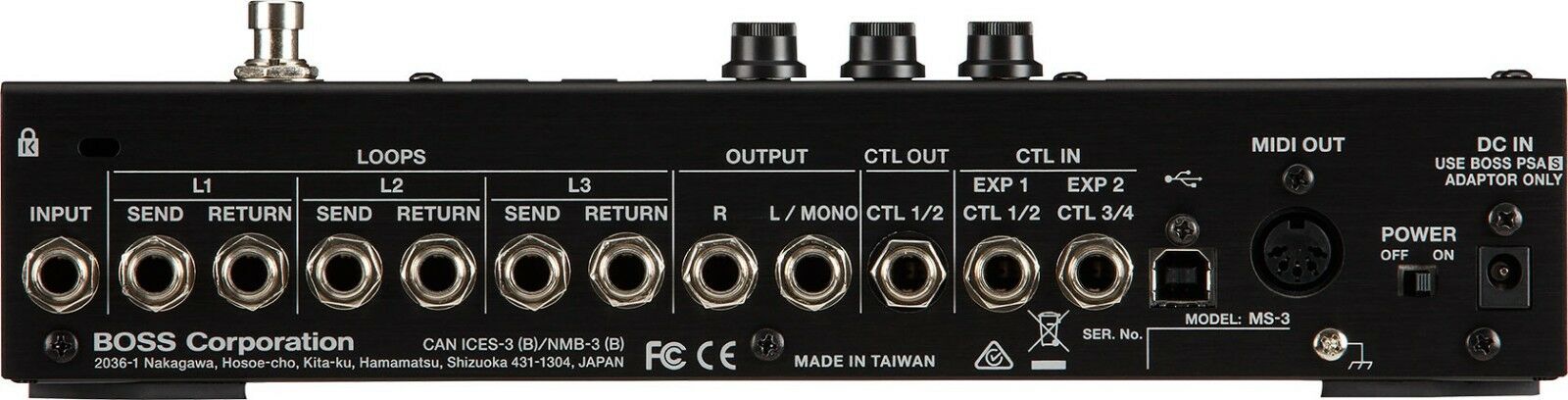 Boss MS-3 Multi Effects Switcher angled view