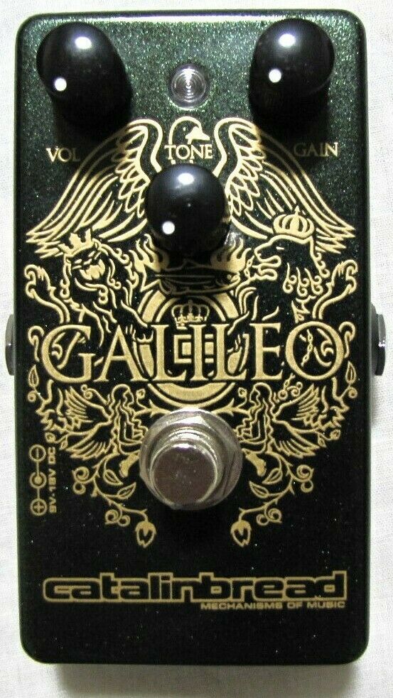 Catalinbread Galileo MKII treble booster pedal - green sparkle with gold art