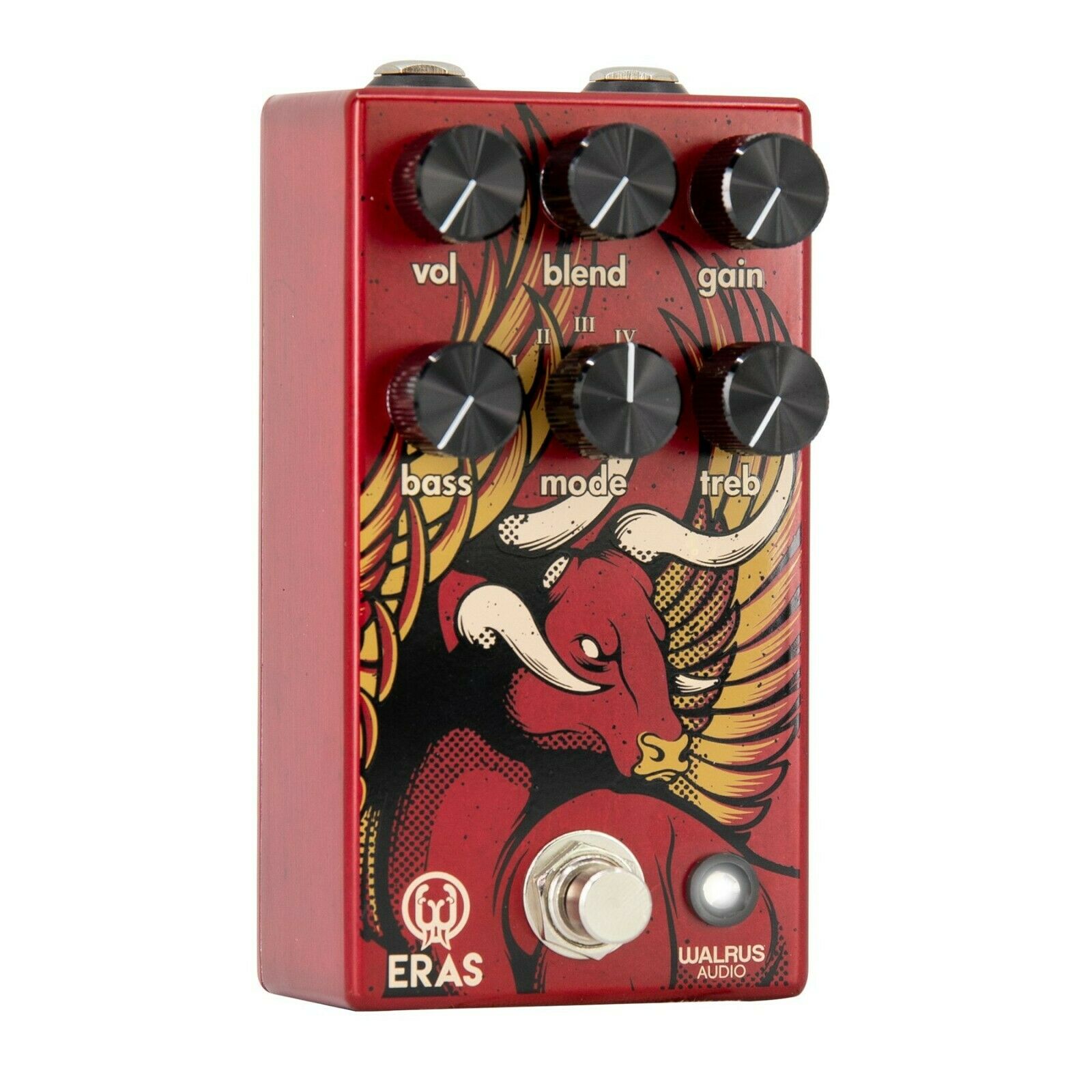 Walrus Audio Eras distortion pedal, additional product view of red enclosure