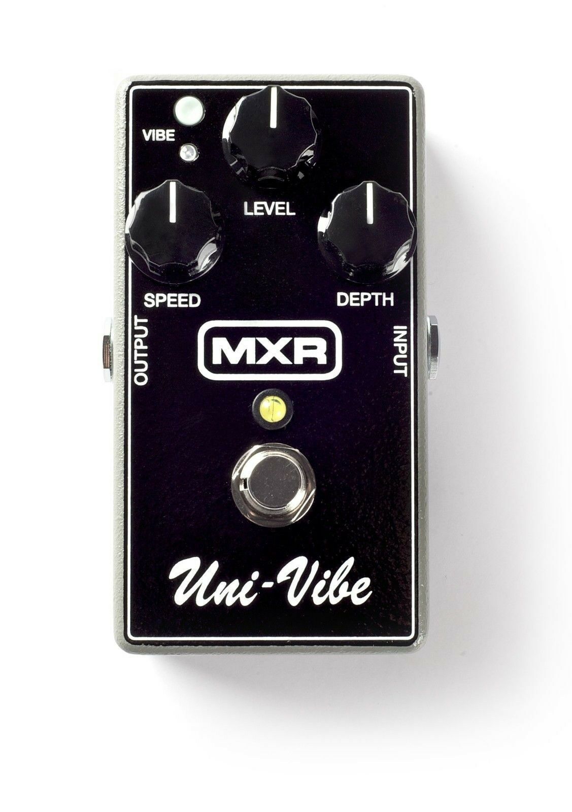 MXR M68 Uni-Vibe Chorus/Vibrato — black and silver pedal, top view