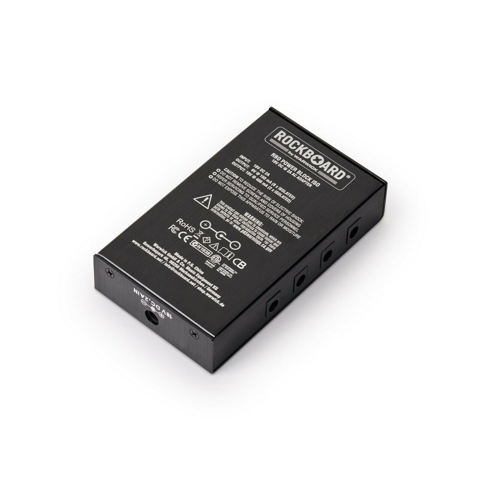 RockBoard ISO Power Block V10 power supply — included cables and adapter