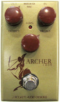 J Rockett Archer Ikon overdrive boost pedal — gold enclosure, top view