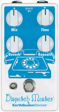 EarthQuaker Devices Dispatch Master V3 Delay Reverb Pedal - white and blue enclosure, front view