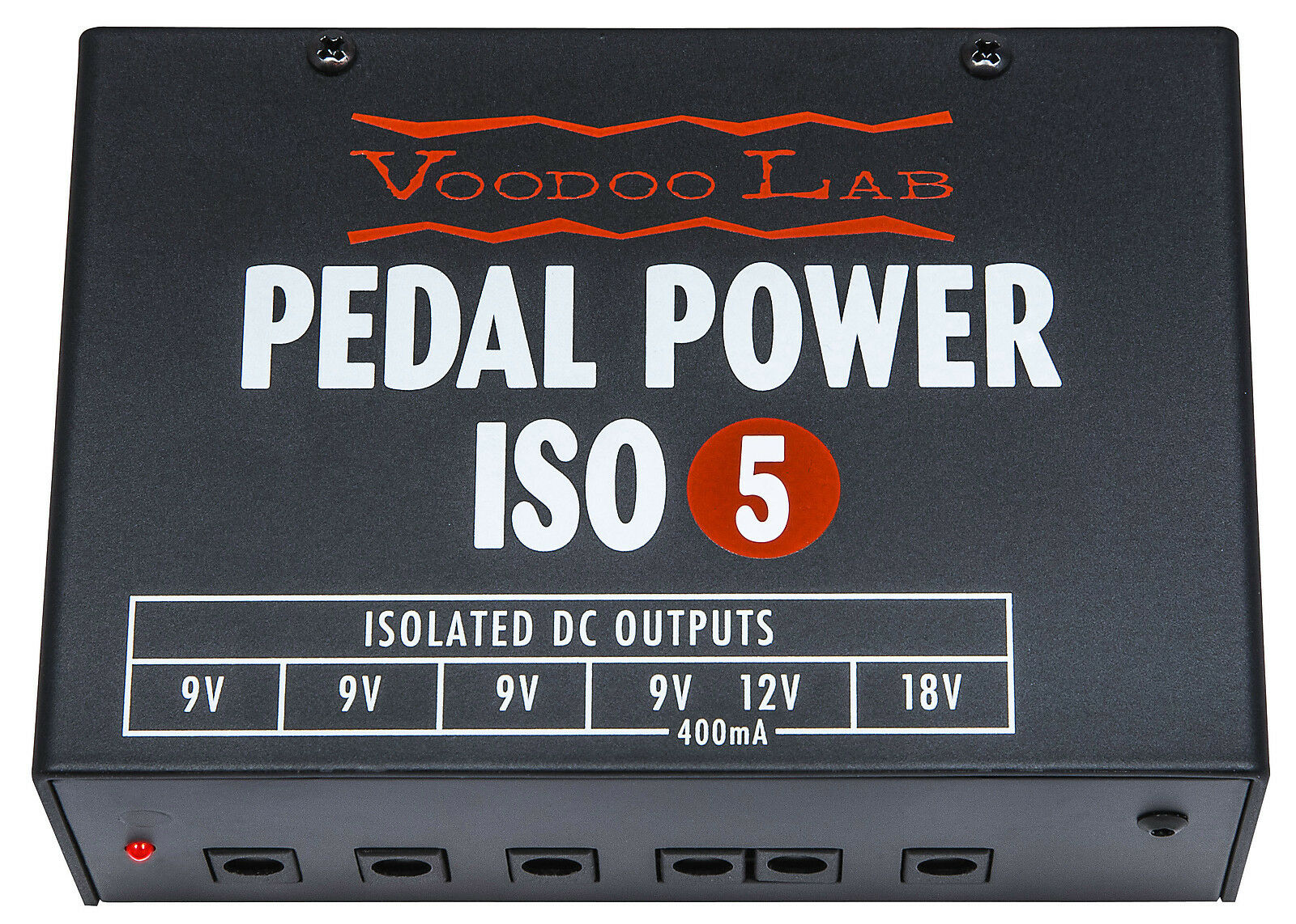 Voodoo Lab Pedal Power ISO-5 isolated power supply, black enclosure with DC outputs