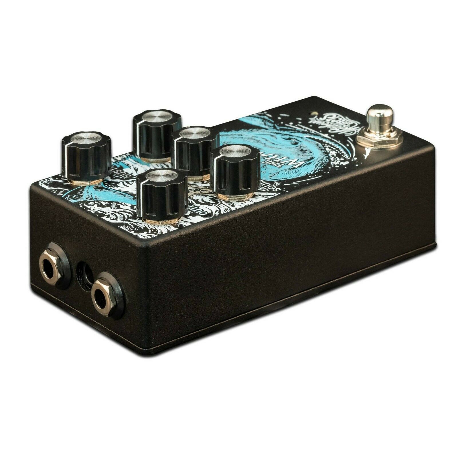 Matthews Effects Whaler V2 fuzz pedal — side jack view
