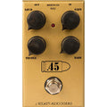 J Rockett 45 Caliber overdrive guitar pedal, gold, Loud Gain Treble Bass knobs