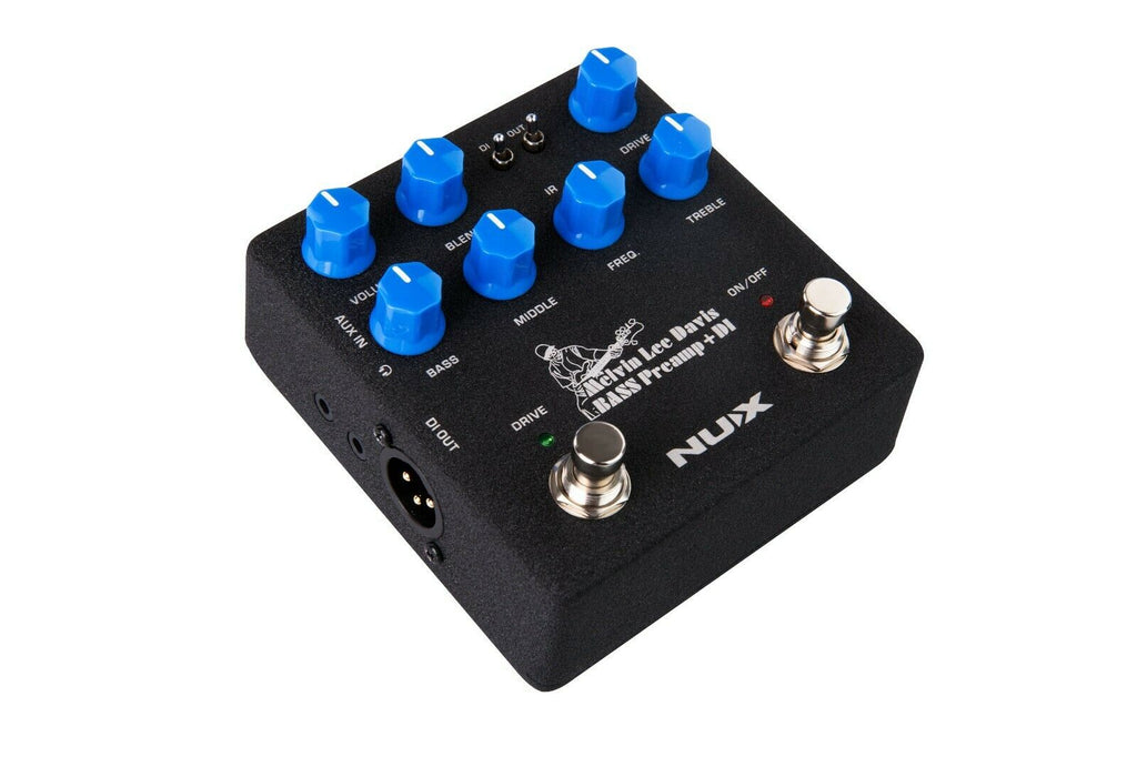 NUX NBP-5 bass preamp DI pedal — side panel jacks
