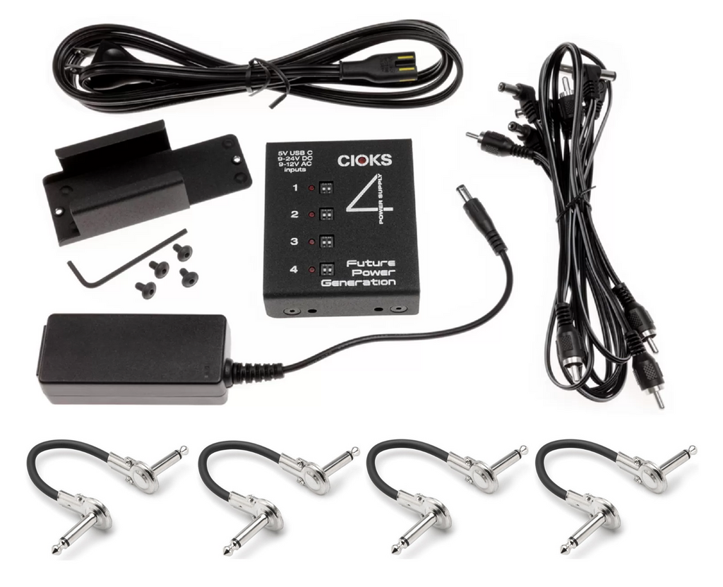 CIOKS 4 Adapter Kit pedal power supply with adapter, cables and patch cables
