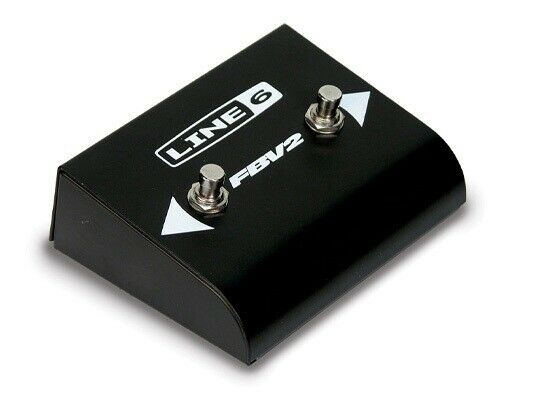 New Line 6 FBV2 dual footswitch controller, black, with two switches and arrow labels