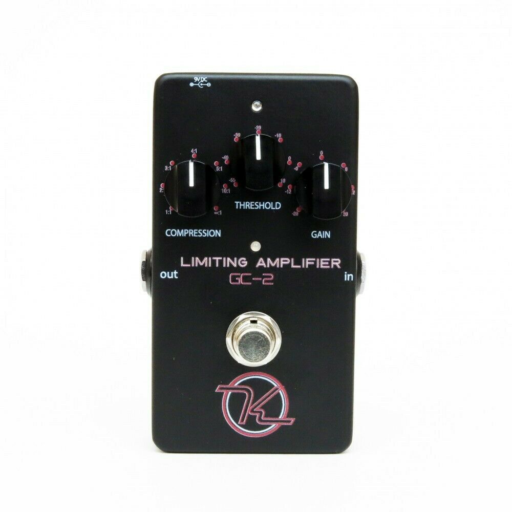 Keeley GC-2 Limiting Amplifier compressor pedal — black enclosure, top control view