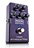 MXR M82 Bass Envelope Filter — purple sparkle enclosure, front angle view