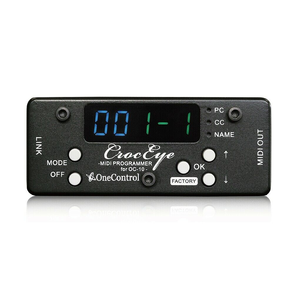 One Control CrocEye MIDI programmer guitar pedal — black with LED display