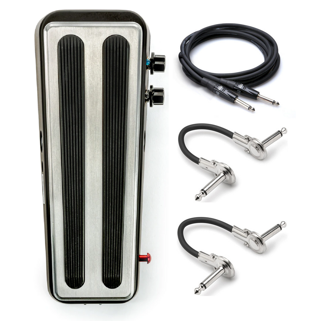 Dunlop GCB65 Cry Baby Custom Badass wah pedal with bundled guitar and patch cables