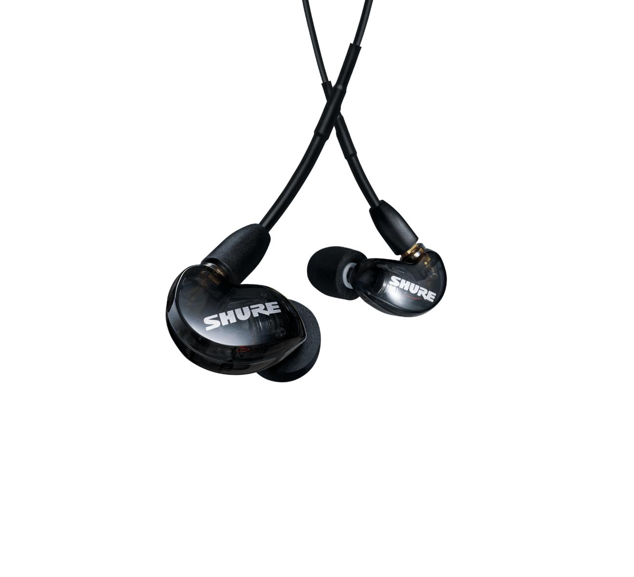 Shure AONIC 215 black earphones fit kit and carrying case