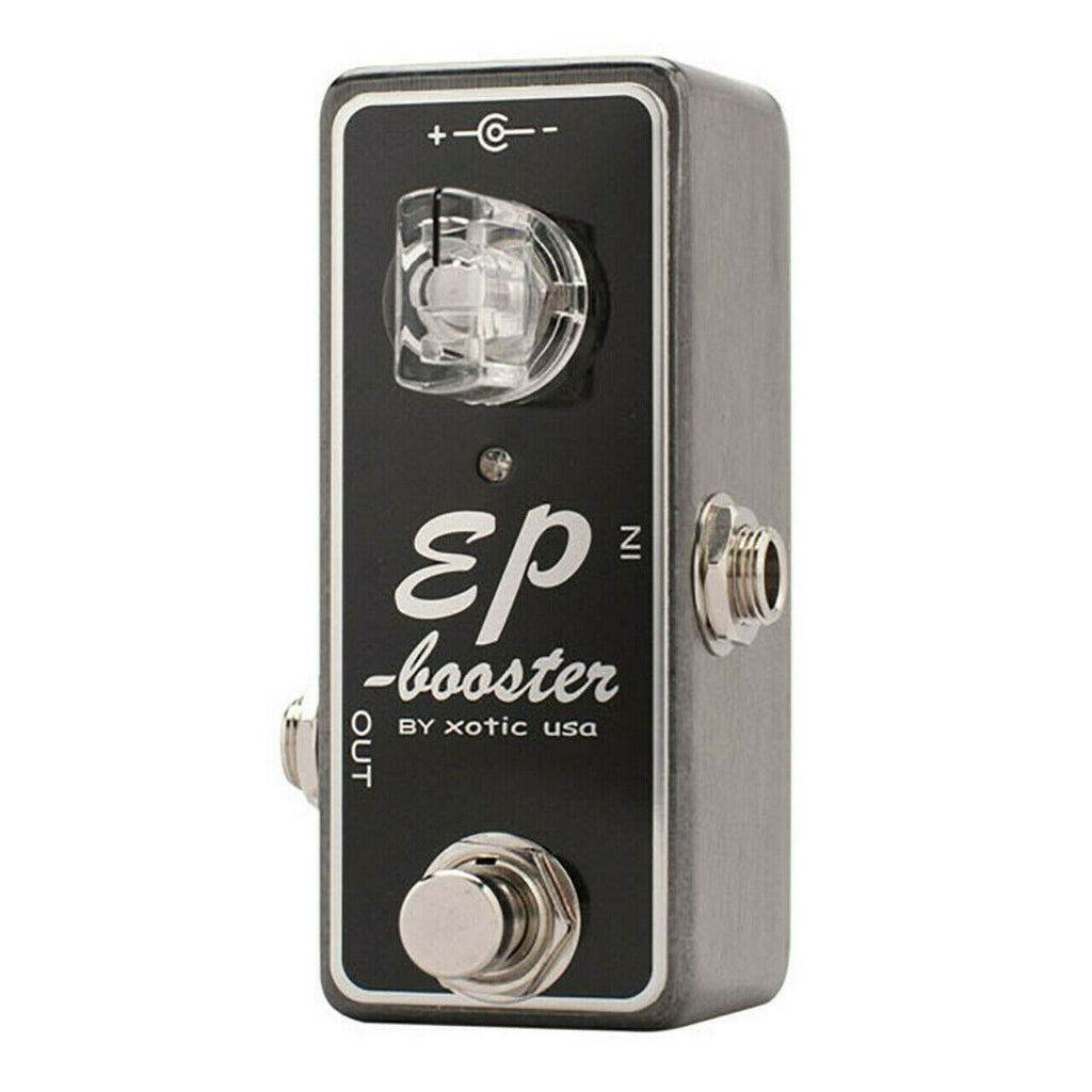 New Xotic EP Booster pedal showing control knob and footswitch