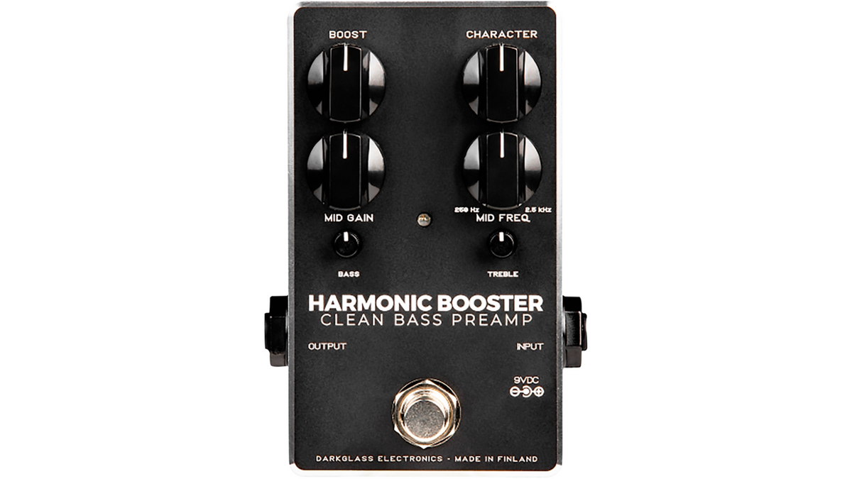 New Darkglass Harmonic Booster bass preamp DI pedal, black, top view