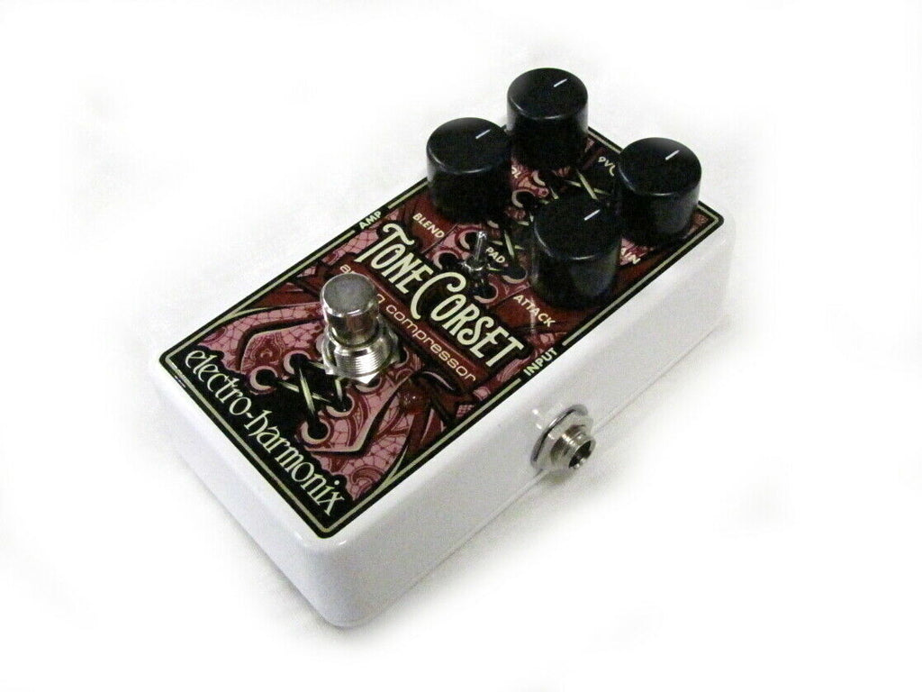 Electro-Harmonix Tone Corset analog compressor pedal — side angle
