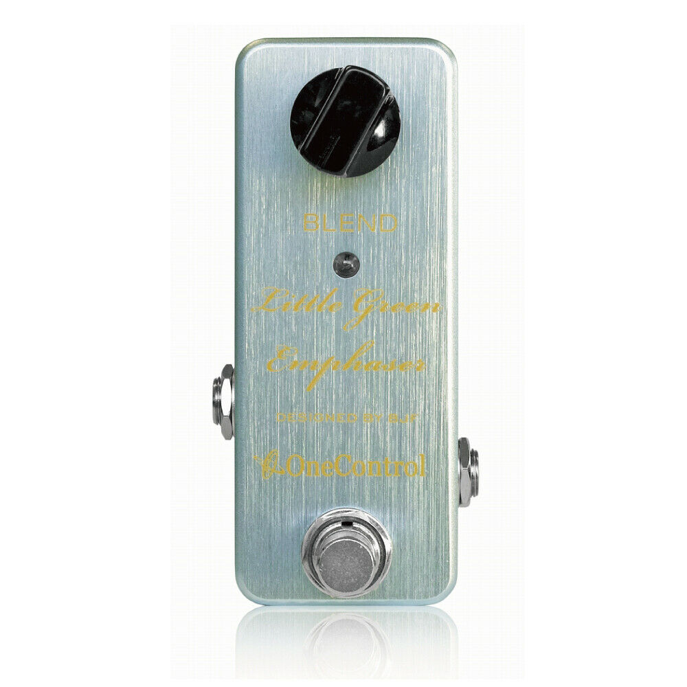 One Control Little Green Emphaser dynamic boost pedal, pale green aluminum enclosure, single Blend knob, BJF design