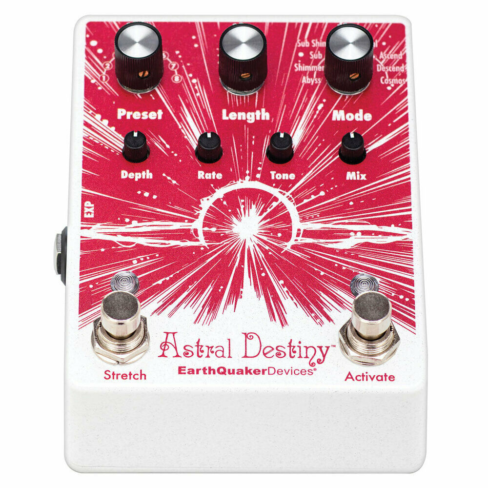 EarthQuaker Devices Astral Destiny octave reverb pedal — rear view showing 9V power input