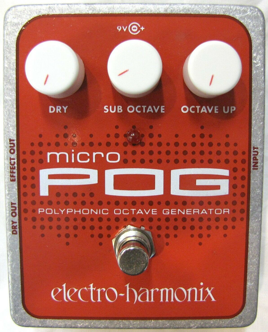 Electro-Harmonix Micro POG octave generator red pedal front