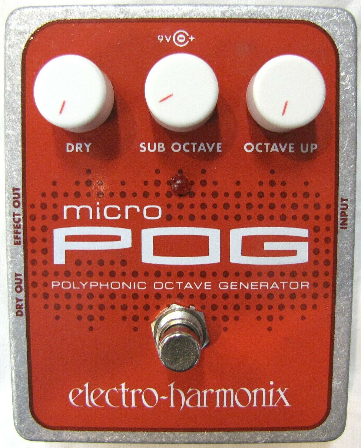Electro-Harmonix Micro POG octave generator red pedal front