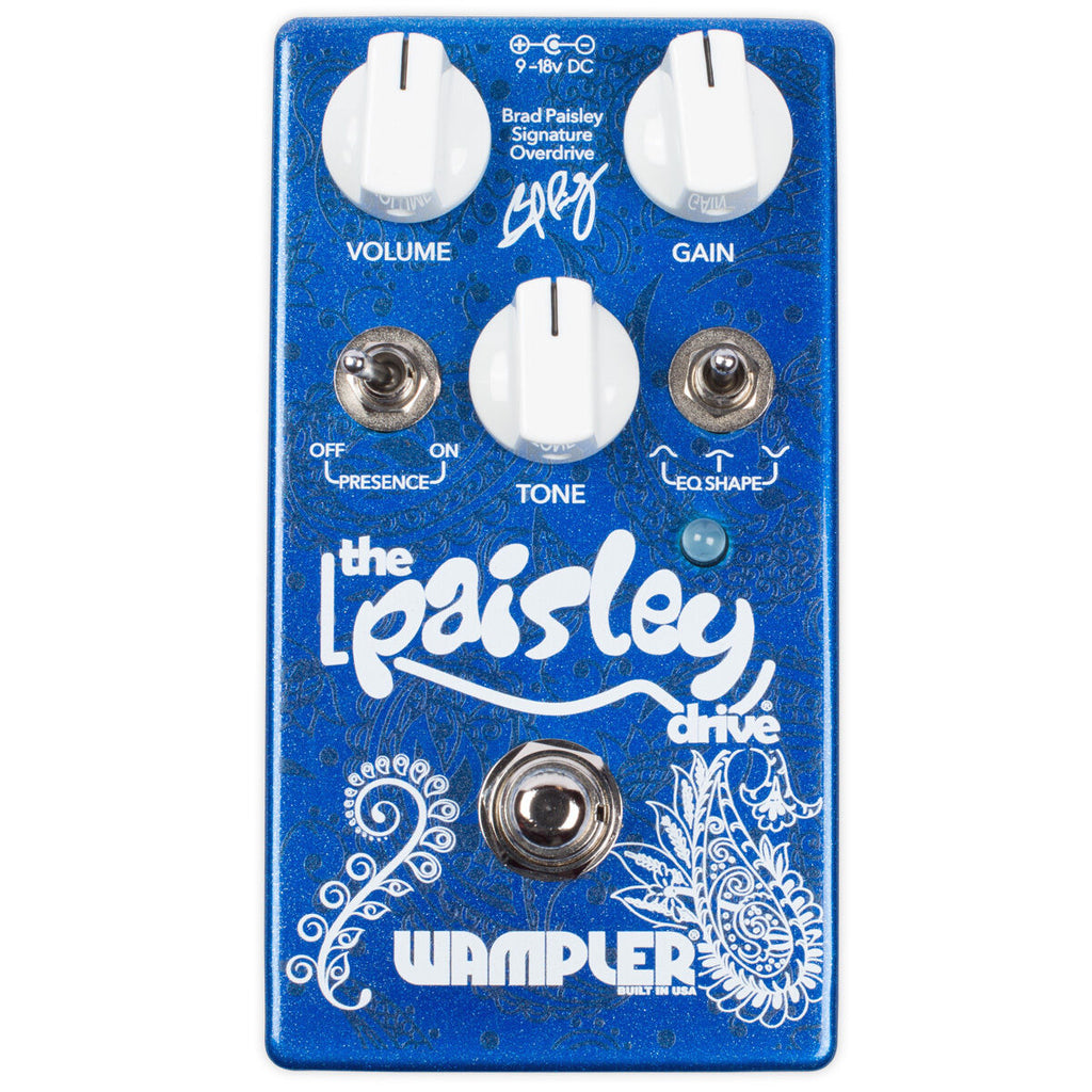 Wampler Brad Paisley Paisley Drive Overdrive — blue paisley enclosure, top view