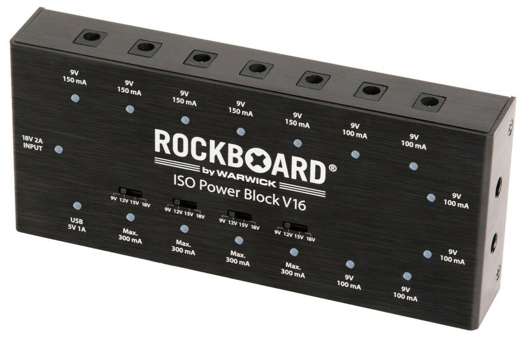 RockBoard ISO Power Block V16 power supply — voltage doubler Y-cables included