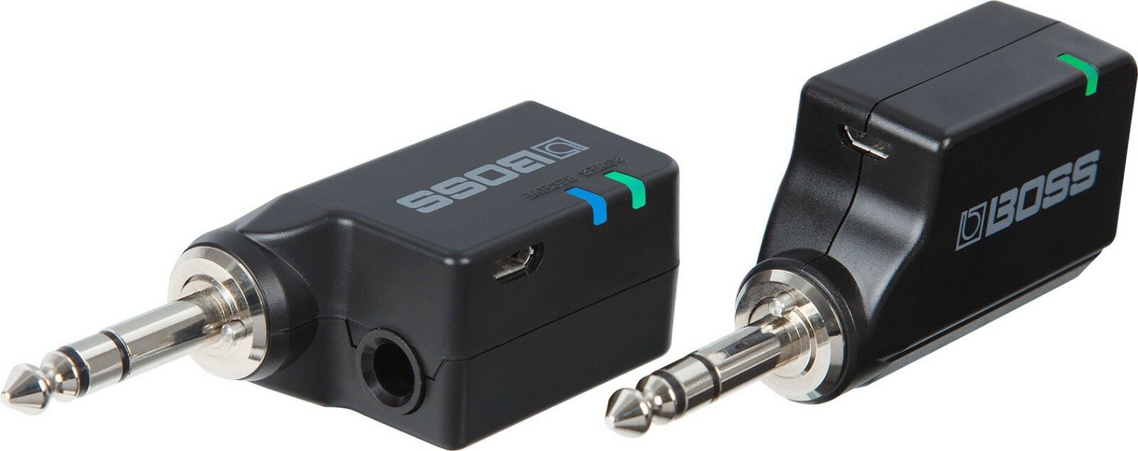 Boss WL-20 compact wireless system - black transmitter and receiver with 1/4 inch plugs