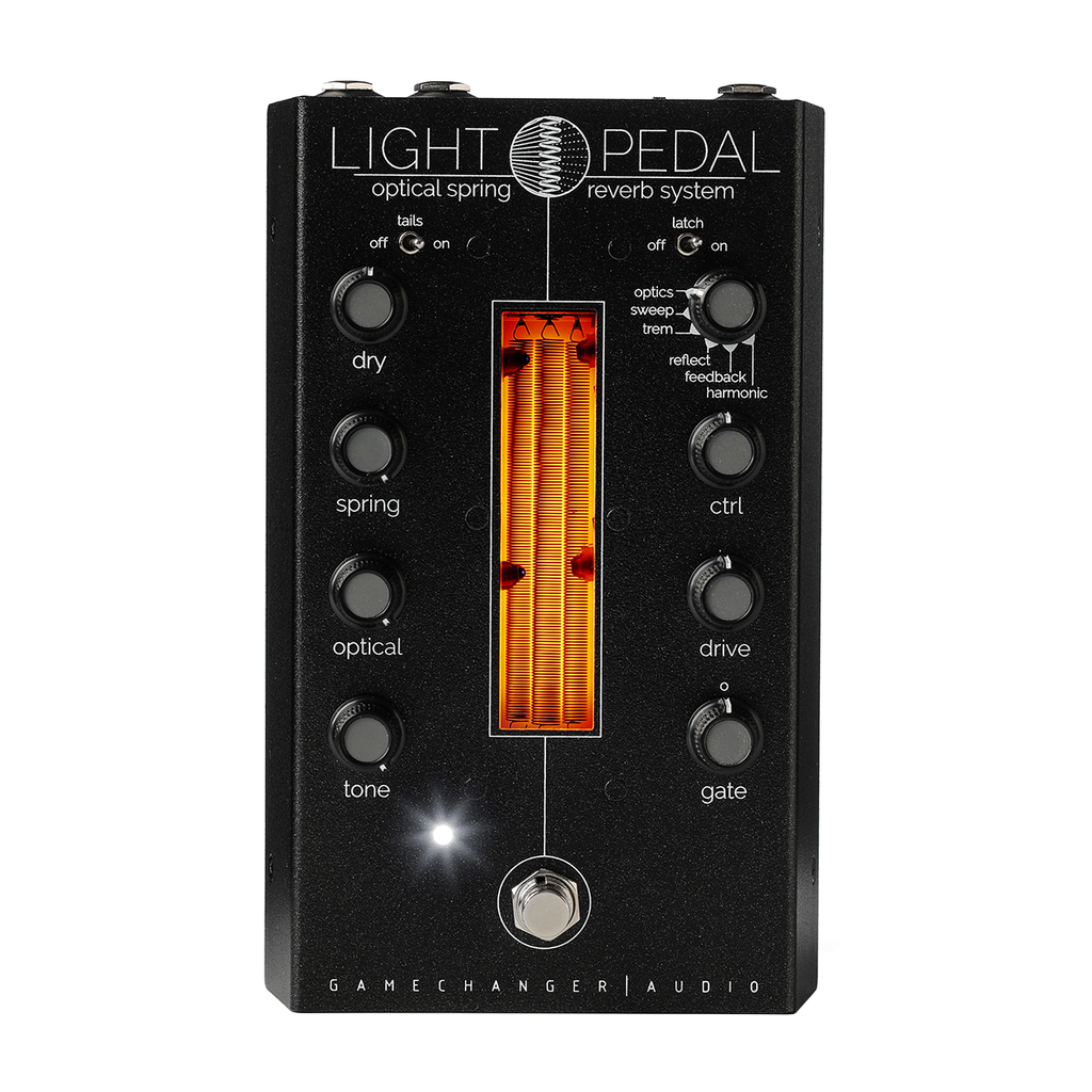 Gamechanger Audio LIGHT Pedal reverb — control knobs and spring tank window