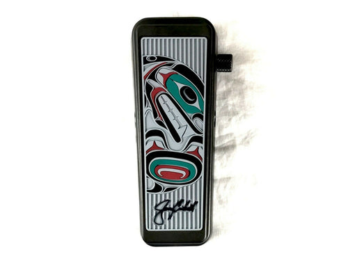 Dunlop JC95B Jerry Cantrell Wah Pedal — distressed black with tribal orca treadle design