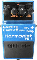 Boss PS-6 Harmonist pitch shifter pedal, blue enclosure top view