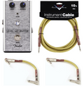 Fender Level Set Buffer silver pedal with included Fender tweed cables