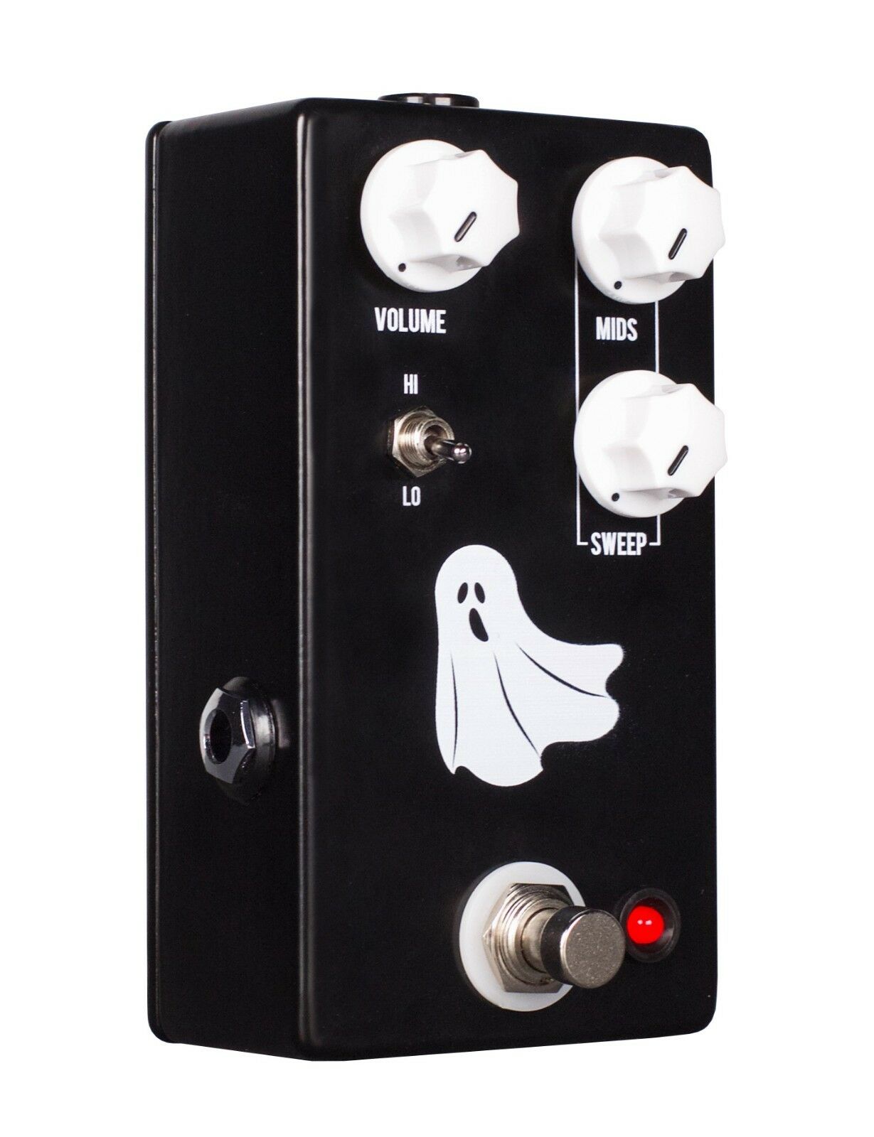 JHS Haunting Mids guitar pedal showing Volume, Mids, Sweep controls and Hi/Lo toggle