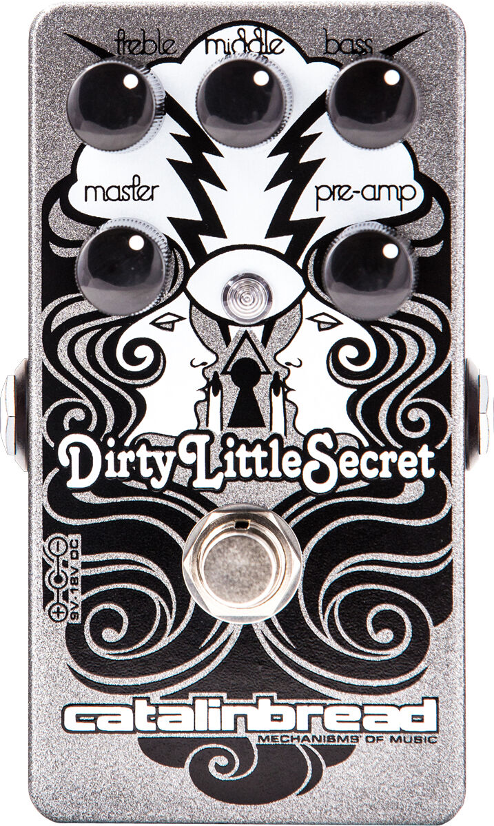 Catalinbread Dirty Little Secret MKIII overdrive pedal — silver enclosure with black graphics