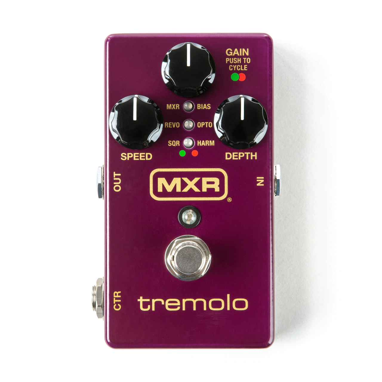 MXR M305 Tremolo pedal - front control panel view
