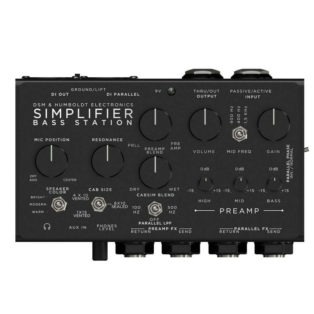 DSM & Humboldt Simplifier Bass Station preamp top panel controls