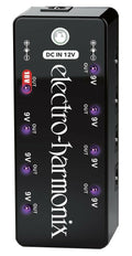 New Electro-Harmonix S8 multi-output power supply, black, front with 9V and 18V outputs