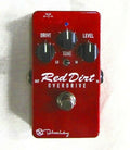 Keeley Red Dirt overdrive guitar pedal — red enclosure, Drive, Tone, Level controls, mint condition