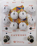 Used Keeley Caverns Delay Reverb V2 white guitar effects pedal, top view