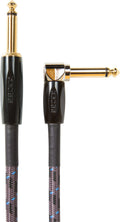 Boss BIC-10A instrument cable — black 10ft cable with gold right-angle and straight connectors